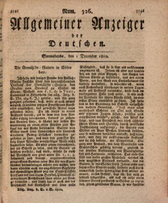 Allgemeiner Anzeiger der Deutschen Samstag 1. Dezember 1810