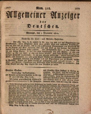 Allgemeiner Anzeiger der Deutschen Montag 3. Dezember 1810