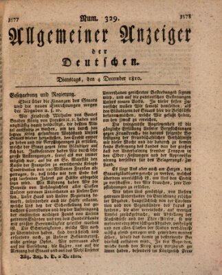 Allgemeiner Anzeiger der Deutschen Dienstag 4. Dezember 1810