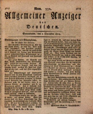 Allgemeiner Anzeiger der Deutschen Samstag 8. Dezember 1810