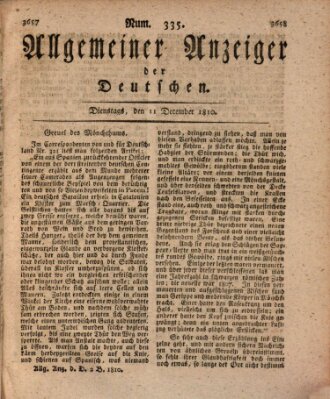 Allgemeiner Anzeiger der Deutschen Dienstag 11. Dezember 1810