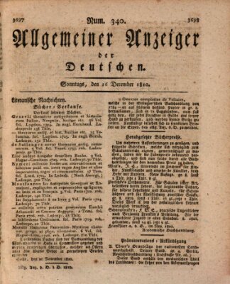 Allgemeiner Anzeiger der Deutschen Sonntag 16. Dezember 1810