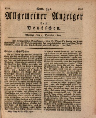 Allgemeiner Anzeiger der Deutschen Montag 17. Dezember 1810