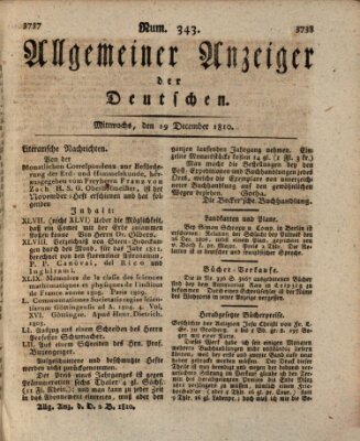 Allgemeiner Anzeiger der Deutschen Mittwoch 19. Dezember 1810