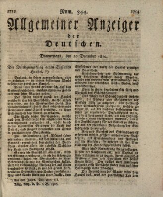 Allgemeiner Anzeiger der Deutschen Donnerstag 20. Dezember 1810