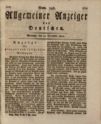 Allgemeiner Anzeiger der Deutschen Montag 24. Dezember 1810