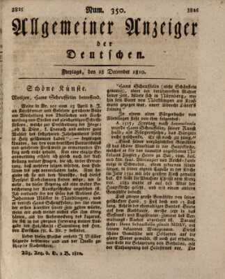 Allgemeiner Anzeiger der Deutschen Freitag 28. Dezember 1810