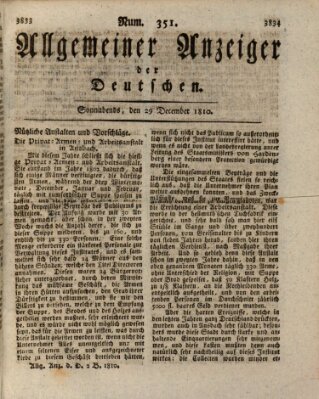 Allgemeiner Anzeiger der Deutschen Samstag 29. Dezember 1810