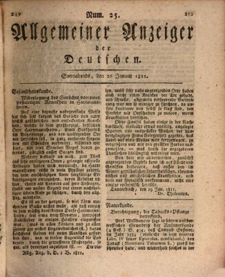 Allgemeiner Anzeiger der Deutschen Samstag 26. Januar 1811