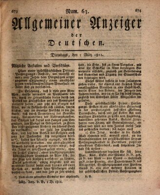 Allgemeiner Anzeiger der Deutschen Dienstag 5. März 1811