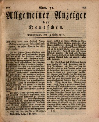 Allgemeiner Anzeiger der Deutschen Donnerstag 14. März 1811