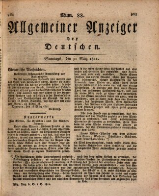 Allgemeiner Anzeiger der Deutschen Sonntag 31. März 1811