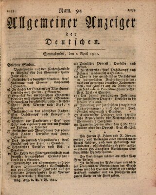 Allgemeiner Anzeiger der Deutschen Samstag 6. April 1811