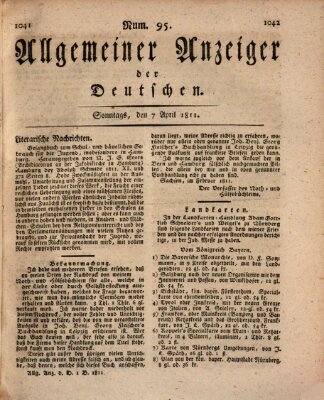 Allgemeiner Anzeiger der Deutschen Sonntag 7. April 1811