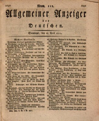 Allgemeiner Anzeiger der Deutschen Sonntag 28. April 1811