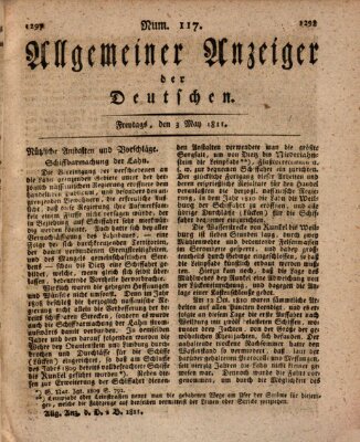 Allgemeiner Anzeiger der Deutschen Freitag 3. Mai 1811