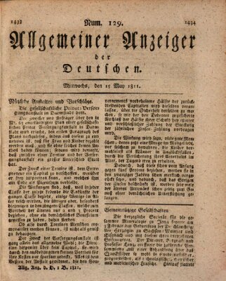 Allgemeiner Anzeiger der Deutschen Mittwoch 15. Mai 1811