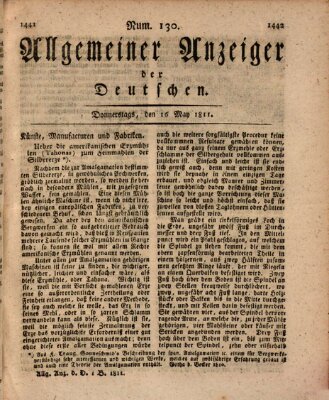 Allgemeiner Anzeiger der Deutschen Donnerstag 16. Mai 1811