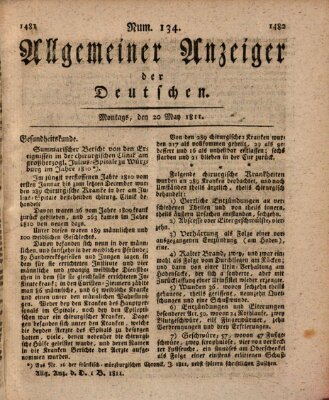 Allgemeiner Anzeiger der Deutschen Montag 20. Mai 1811