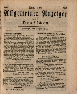 Allgemeiner Anzeiger der Deutschen Sonntag 26. Mai 1811