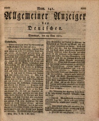 Allgemeiner Anzeiger der Deutschen Dienstag 28. Mai 1811