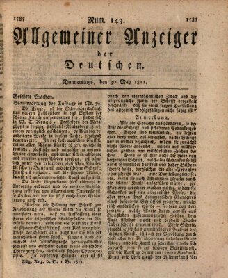 Allgemeiner Anzeiger der Deutschen Donnerstag 30. Mai 1811