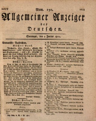 Allgemeiner Anzeiger der Deutschen Sonntag 9. Juni 1811