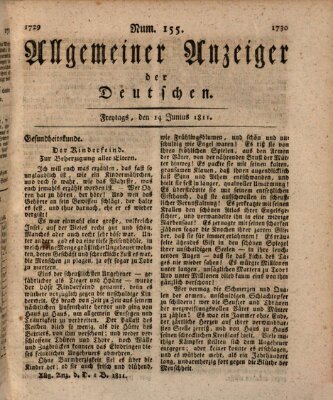 Allgemeiner Anzeiger der Deutschen Freitag 14. Juni 1811