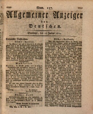 Allgemeiner Anzeiger der Deutschen Sonntag 16. Juni 1811