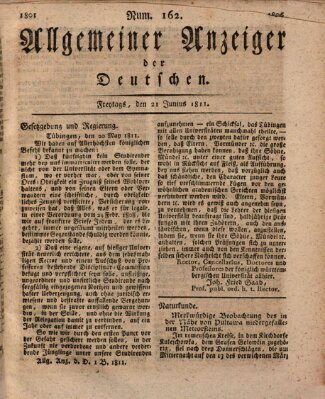 Allgemeiner Anzeiger der Deutschen Freitag 21. Juni 1811