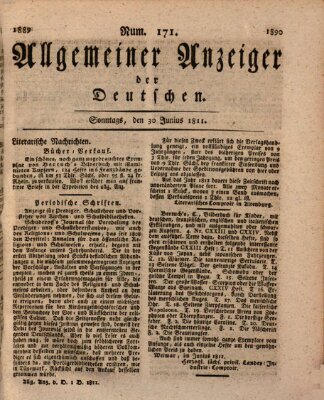 Allgemeiner Anzeiger der Deutschen Sonntag 30. Juni 1811