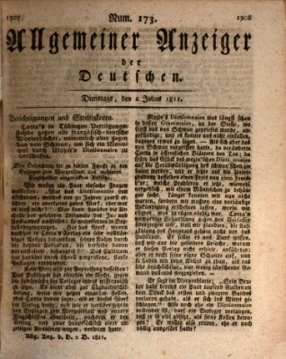 Allgemeiner Anzeiger der Deutschen Dienstag 2. Juli 1811