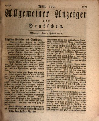 Allgemeiner Anzeiger der Deutschen Montag 8. Juli 1811