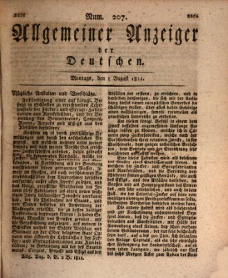 Allgemeiner Anzeiger der Deutschen Montag 5. August 1811