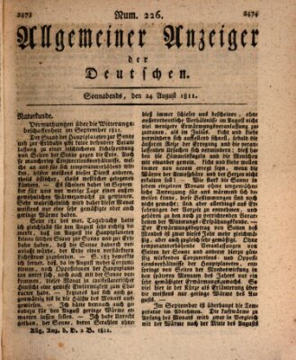 Allgemeiner Anzeiger der Deutschen Samstag 24. August 1811