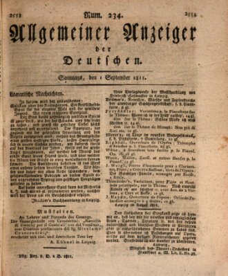 Allgemeiner Anzeiger der Deutschen Sonntag 1. September 1811