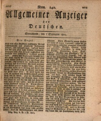 Allgemeiner Anzeiger der Deutschen Samstag 7. September 1811