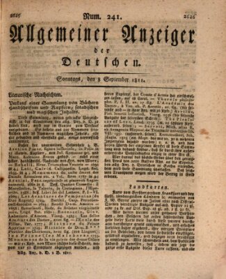 Allgemeiner Anzeiger der Deutschen Sonntag 8. September 1811