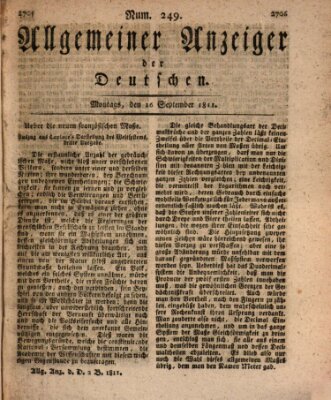 Allgemeiner Anzeiger der Deutschen Montag 16. September 1811