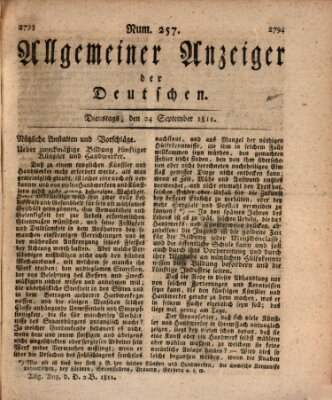 Allgemeiner Anzeiger der Deutschen Dienstag 24. September 1811