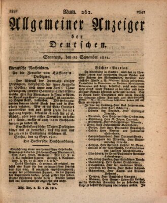 Allgemeiner Anzeiger der Deutschen Sonntag 29. September 1811