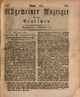 Allgemeiner Anzeiger der Deutschen Montag 30. September 1811