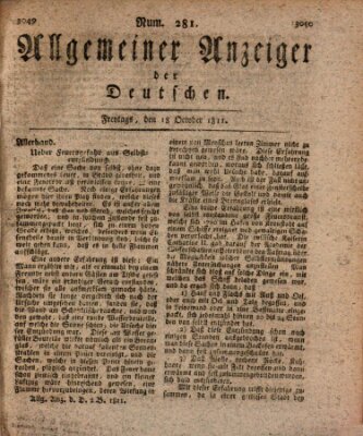 Allgemeiner Anzeiger der Deutschen Freitag 18. Oktober 1811