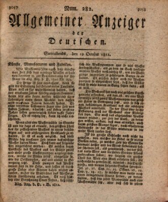 Allgemeiner Anzeiger der Deutschen Samstag 19. Oktober 1811