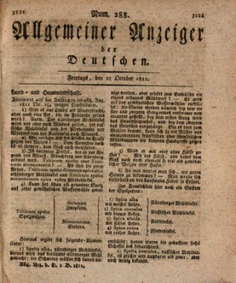 Allgemeiner Anzeiger der Deutschen Freitag 25. Oktober 1811