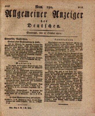 Allgemeiner Anzeiger der Deutschen Sonntag 27. Oktober 1811