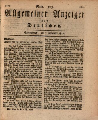 Allgemeiner Anzeiger der Deutschen Samstag 9. November 1811