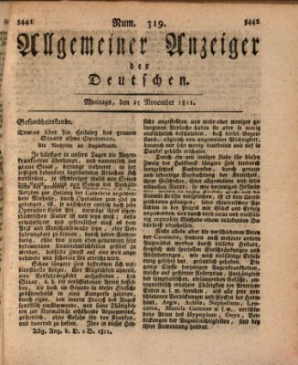 Allgemeiner Anzeiger der Deutschen Montag 25. November 1811