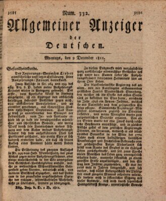 Allgemeiner Anzeiger der Deutschen Montag 9. Dezember 1811