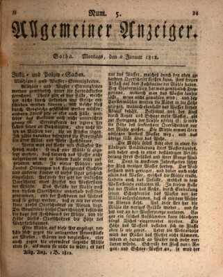 Allgemeiner Anzeiger der Deutschen Montag 6. Januar 1812